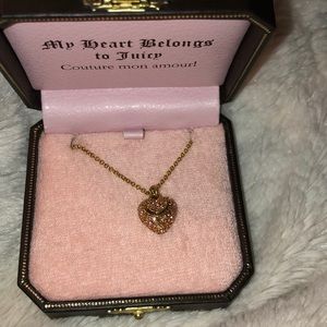 Juicy couture pink heart necklace